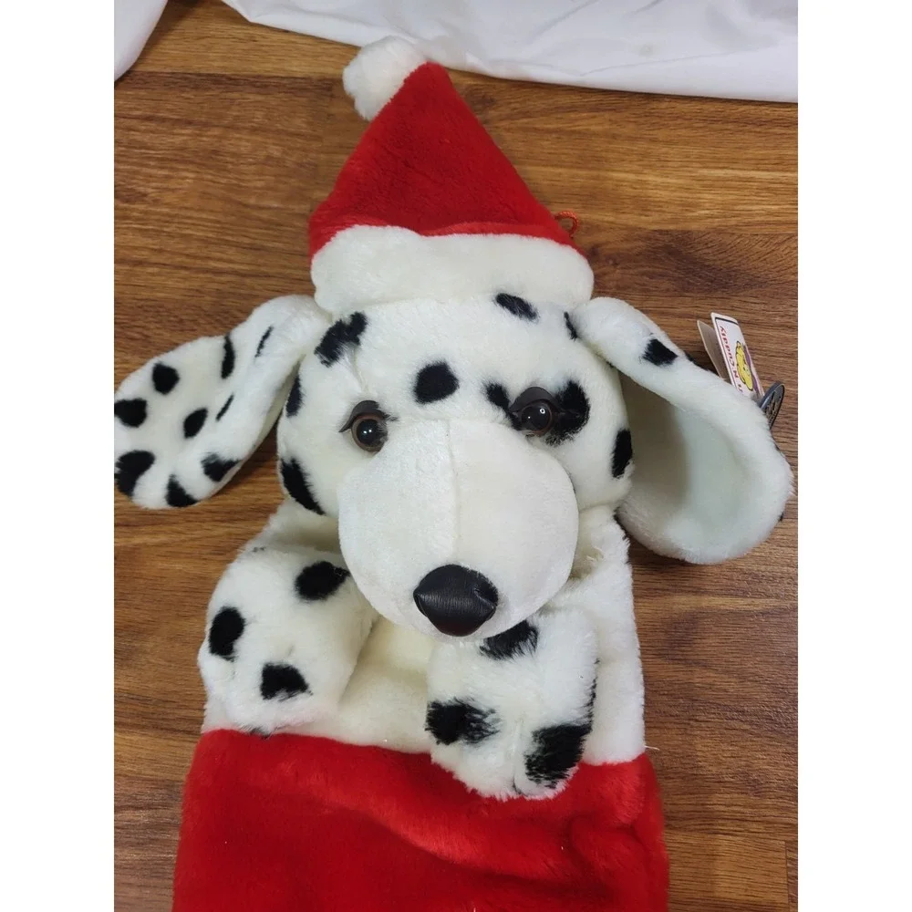 Vtg Chrisha Playful Plush 1988 Merry Christmas Dalmatian Dog 21 Inch Stocking